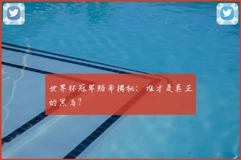 世界杯冠军赔率揭秘：谁才是真正的黑马？